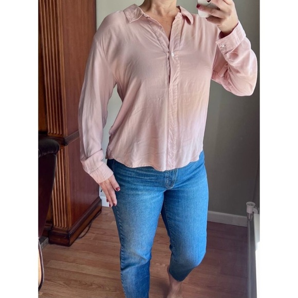 A New Day Hi-low Pink/Blush/Mauve Long Sleeve Button Up Blouse/Top/Shirt Size L - Picture 15 of 16